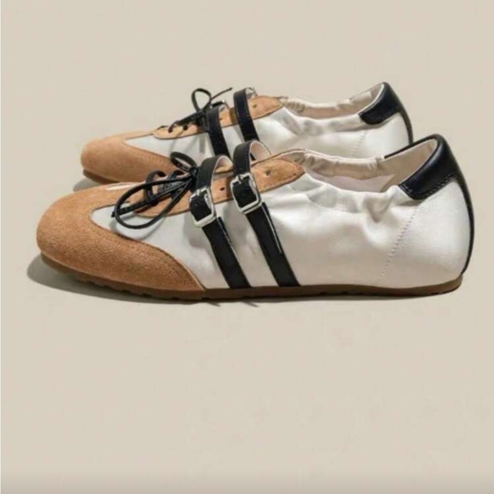 Stylish Women's Flats in Black, White, and Tan